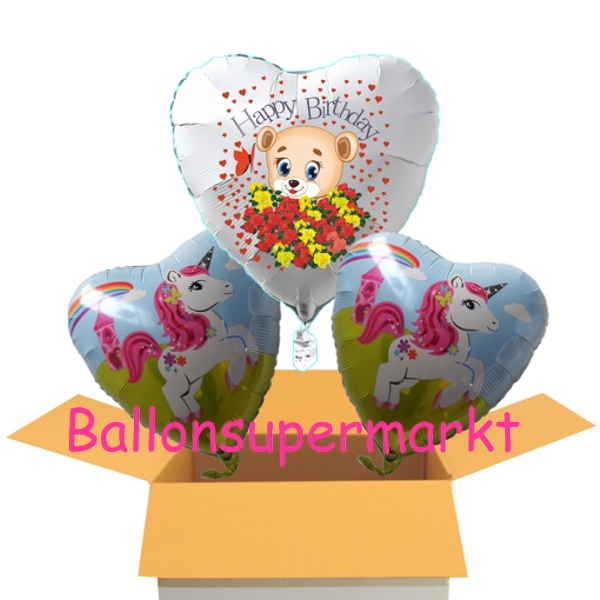 Folienballons-im-Karton-Einhorn-Happy-Birthday-zum-Geburtstag-Baerchen-3er