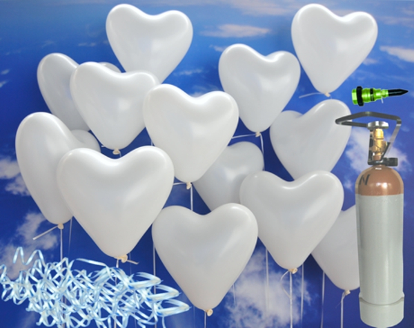 Luftballons-zur-Hochzeit-steigen-lassen-50-weisse-Herzluftballons-mit-Ballongasflasche-Helium-Midi-Set