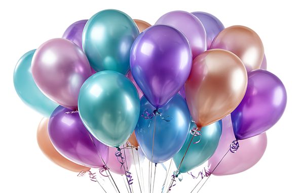 Luftballontraube in Metallicfarben mit Helium Luftballontraube in Metallicfarben mit Helium