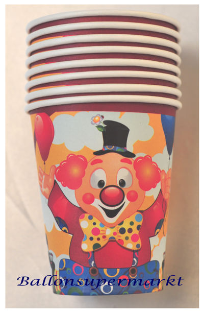 Ballonsupermarkt-Onlineshop.de - Partybecher Clown, 6 Stück ...