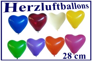 Latexherzen / 28cm verschiedene Farben - Latexherzen / 28cm verschiedene Farben