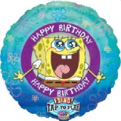 Singender Ballon, Sponge Head Happy Birthday (FHGE SFB 02 14035)