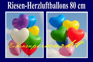 Riesenballons Latexherzen 80cm - Riesenballons Latexherzen 80cm