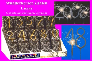Wunderkerzen-Zahlen-Luxus-Gold - Wunderkerzen-Zahlen-Luxus-Gold