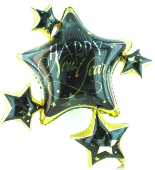 Happy New Year "Stars" Silvesterdeko-Luftballon (FHGE Syl 2)