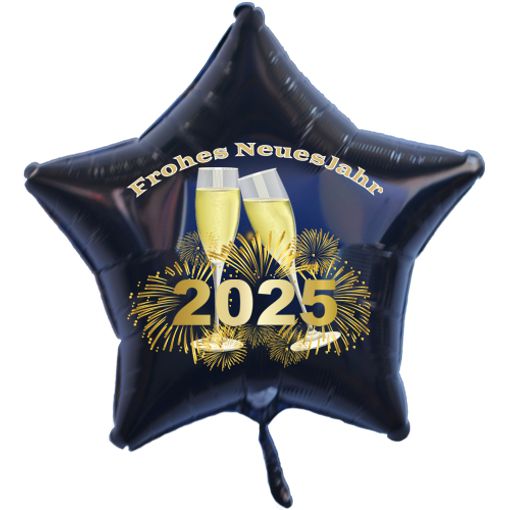 Silvester-Sternluftballon-schwarz-2025-Frohes-Neues-Jahr