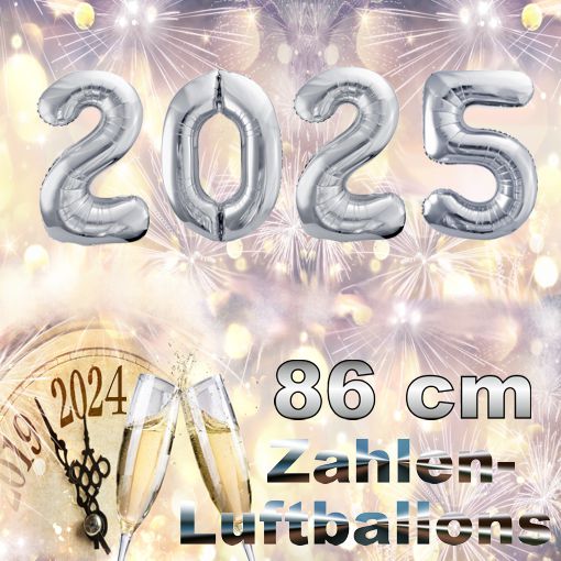 Silvester-Zahlen-Partydekoration-86-cm-grosse-Zahlen-Luftballons-Silber-2025-mit-Helium