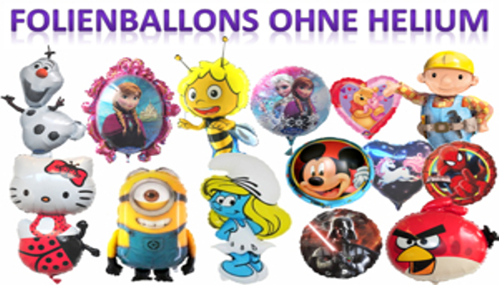 Folienballons, Luftballons aus Folie ohne Helium