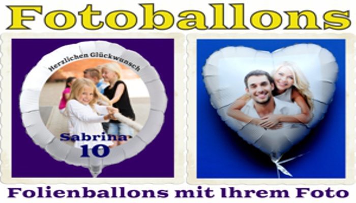 Fotoballons, Luftballons aus Folie mit eigenem Foto und Text inklusive Ballongas Helium