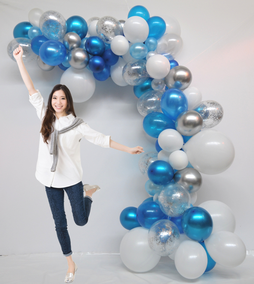 selbstgemachte wilde Luftballongirlande gekauft im Ballonsupermarkt-Onlineshop