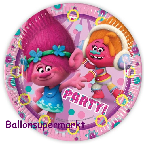 Partyteller-Trolls-Partydekoration-Kindergeburtstag-Poppy-DJ-Suki