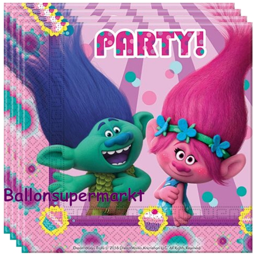 Servietten-Trolls-Tischdekoration-Kindergeburtstag-Poppy-Branch