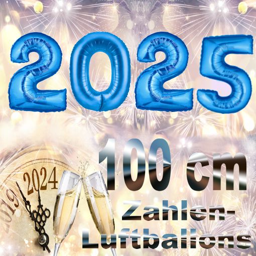 Silvester-Folienballons-Zahlen-2025-blau-Luftballons-Dekoration-zu-Silvester-Neujahr-Partydeko