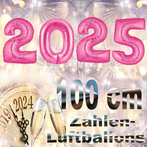 Silvester-Folienballons-Zahlen-2025-pink-Luftballons-Dekoration-zu-Silvester-Neujahr-Partydeko