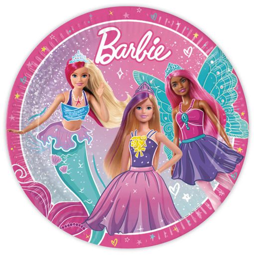 Partyteller-Barbie-Partydekoration-Tischdeko-zum-Kindergeburtstag