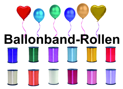 Ballonband, Luftballonbänder, Ballonschnüre auf Rollen