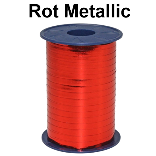 Ballonband Rot Metallic Rolle