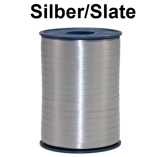 Ballonband Rolle Silber-Slate