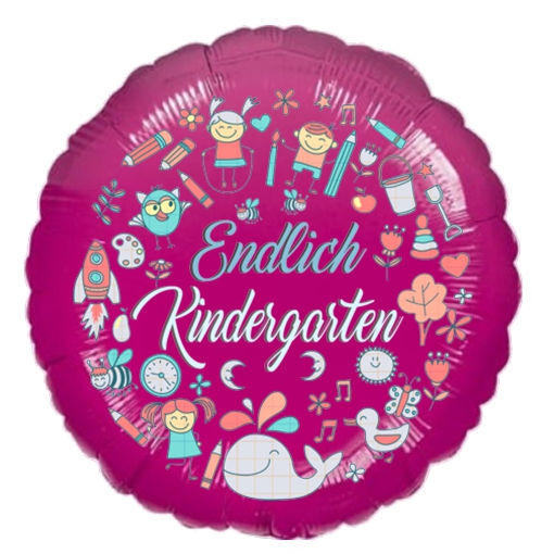 Endlich Kindergarten. Luftballon in Pink, 45 cm, mit Helium