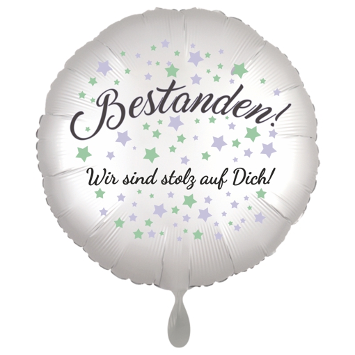 Bestanden! Wir sind stolz auf Dich! Folienballon mit Helium