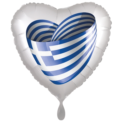Griechenland Herzballon mit Ballongas
