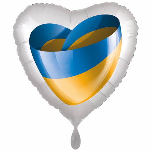 Ukraine Herzballon mit Ballongas