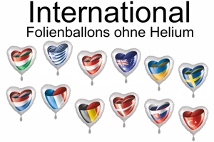 Folienballons International ohne Helium