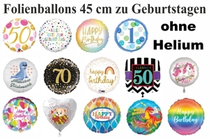 Geburtstag 45 cm Folienballons (ohne Helium)