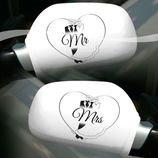 Autospiegel-Überzieher Mr & Mrs, Hochzeit
