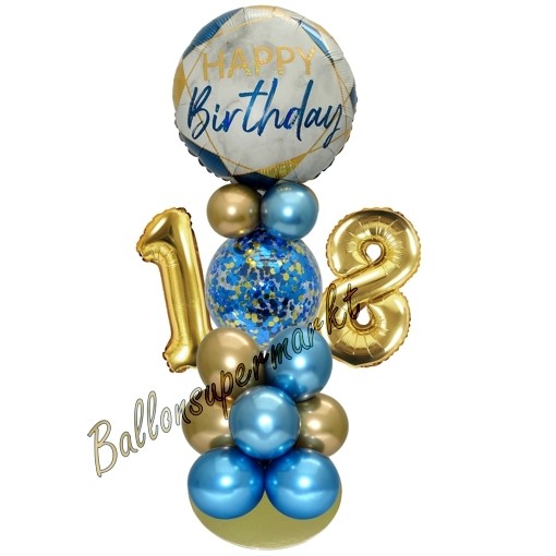 18. Geburtstag Partydeko blau Mann hellblau Geburtstagsparty Artikel Set  volljährig Erwachsen
