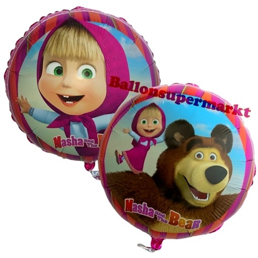 Mascha und der Bär Happy Birthday Luftballon Folienballon