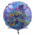 Geburtstags-Luftballon Happy Birthday Batikmuster, ohne Helium