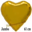 Jumbo Herz Gold, 61 cm (ungefüllt)