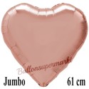 Jumbo Herz Rosegold, 61 cm (ungefüllt)