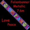 Folienbanner Hippie-Party, Love & Peace