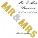 Glitzerndes Letterbanner, Mr & Mrs, Dekoration Hochzeit