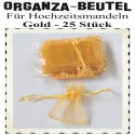 Organza-Beutel Gold für Hochzeitsmandeln, 25 Stück