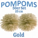 Pompoms, Gold, 25 cm, 50er Set