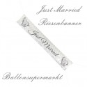 Riesenbanner, Just Married, Ringe, Dekoration Hochzeit