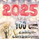 Zahlendekoration Silvester 2025, 1 Meter große Zahlen in Rot