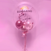 personalisierter Bubble Ballon zur Einschulung mit Mädchenname