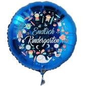 Endlich Kindergarten. Luftballon in Blau, 45 cm, inklusive Helium