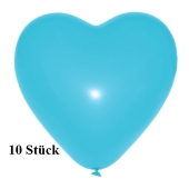 Herzluftballons, 8-12 cm, himmelblau, 10 Stück