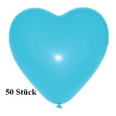 Herzluftballons, 8-12 cm, himmelblau, 50 Stück