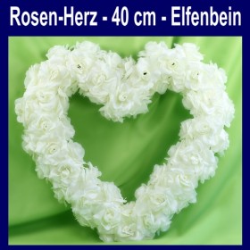 Weißer Herzluftballon Zur Rosenhochzeit in Liebe! , Folienballon  inklusive Helium