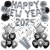 Silvesterdeko-Set mit Luftballons Happy New Year 2025 Black & Silver, 32-teilig