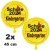 2 Luftballons aus Folie, gelb, Verkehrsschild, Schule 2024 - Kindergarten aus