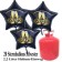 Silvester Helium Einweg Set, 20 schwarze Luftballons aus Folie, Sterne, 2025, Silvester, Frohes Neues Jahr