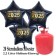 Silvester Helium Einweg Set, 20 schwarze Luftballons aus Folie, Sterne, goldene 2025, Silvester